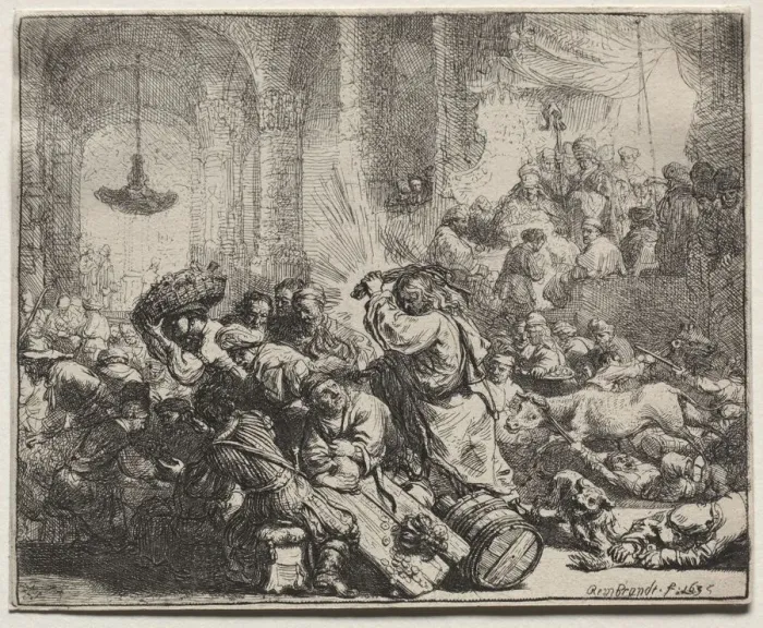 Framed Print : Christ Driving the Money Changers from the Temple, 1635. Creator: Rembrandt van Rijn (Dutch Framed Print : Christ Driving the Money Changers from the Temple, 1635. Creator: Rembrandt van Rijn (Dutch
