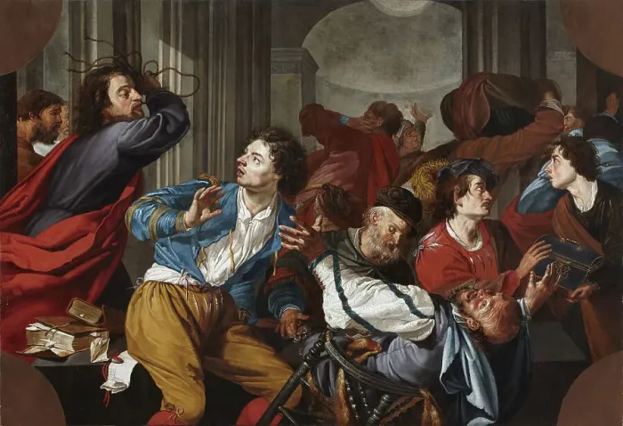 Framed Print : Christ Driving the Money Changers from the Temple, 1630-1635. Creator: Rombouts, Theodor (1597-1637) Framed Print : Christ Driving the Money Changers from the Temple, 1630-1635. Creator: Rombouts, Theodor (1597-1637)