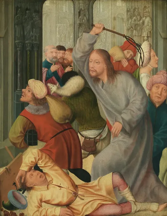 Framed Print : Christ Driving the Money-changers from the Temple, c1510s. Creator: Quentin Metsys I Framed Print : Christ Driving the Money-changers from the Temple, c1510s. Creator: Quentin Metsys I
