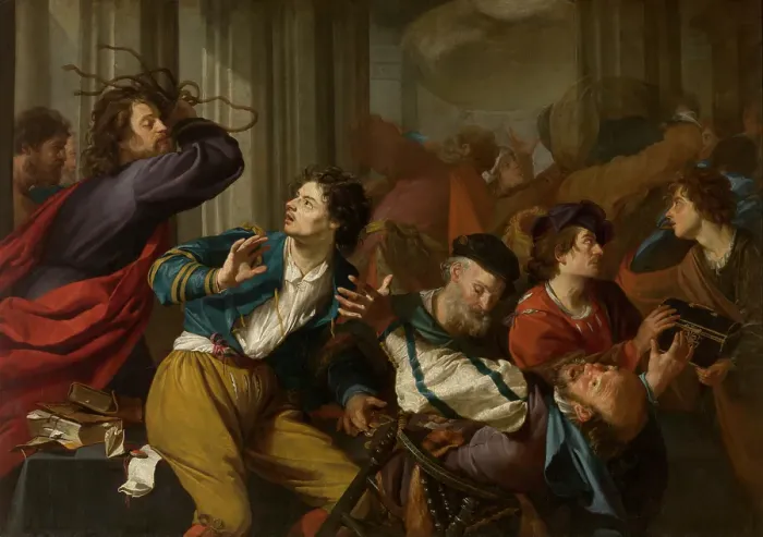 Framed Print : Christ Driving the Money-changers from the Temple. Creator: Theodoor Rombouts Framed Print : Christ Driving the Money-changers from the Temple. Creator: Theodoor Rombouts