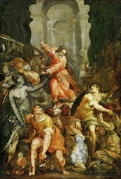 Christ Driving the Money Changers from the Temple, ca 1588. Creator: Zucchi, Jacopo (c