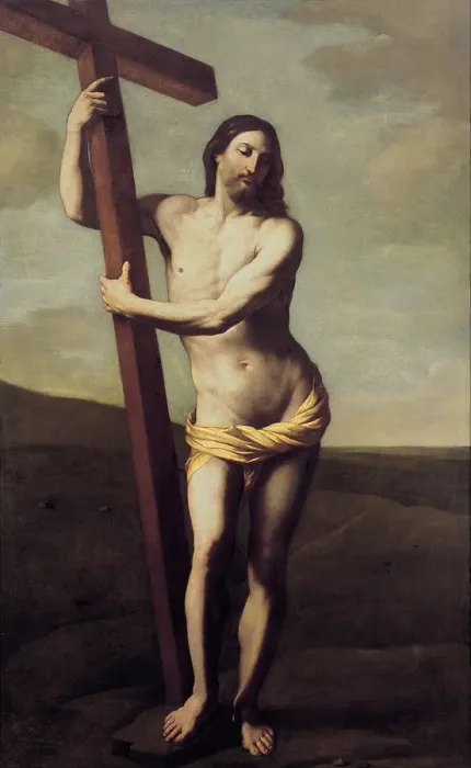 Framed Print : Christ Embracing the Cross. Artist: Reni, Guido (1575-1642) Framed Print : Christ Embracing the Cross. Artist: Reni, Guido (1575-1642)