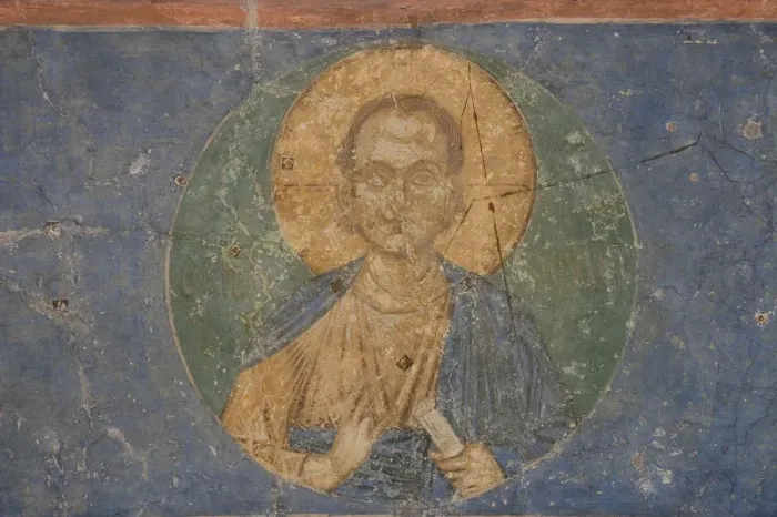 Framed Print : Christ Emmanuel, 12th century. Artist: Ancient Russian frescos Framed Print : Christ Emmanuel, 12th century. Artist: Ancient Russian frescos