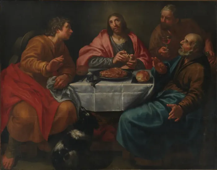 Framed Print : Christ in Emmaus, 1585-1630. Creator: Antonio Circignani