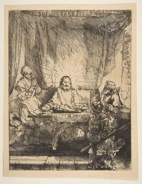 Christ at Emmaus: The Larger Plate, 1654. Creator: Rembrandt Harmensz van Rijn