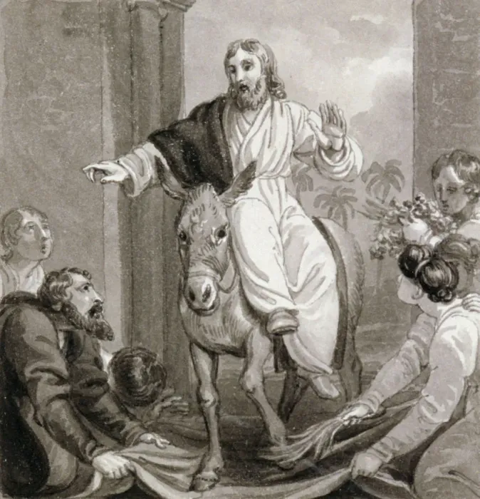Framed Print : Christ entering Jerusalem, Israel, c1810-c1844. Artist: Henry Corbould Framed Print : Christ entering Jerusalem, Israel, c1810-c1844. Artist: Henry Corbould