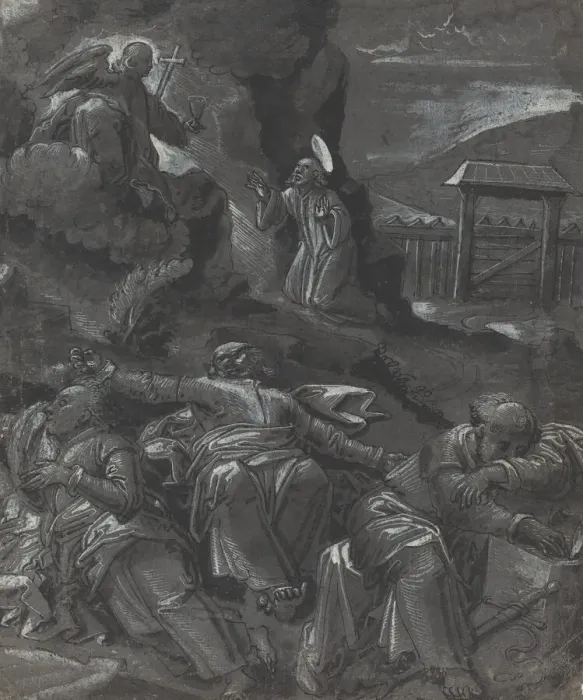 Framed Print : Christ in the Garden of Gethsemane, c. 1600. Creator: Unknown Framed Print : Christ in the Garden of Gethsemane, c. 1600. Creator: Unknown