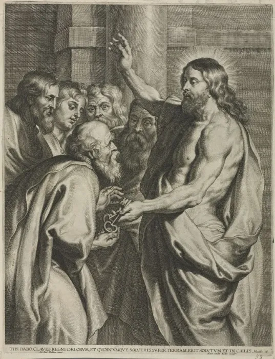 Framed Print : Christ Giving the Keys to Peter. Creator: Pieter I de Jode (Flemish, 1570-1634) Framed Print : Christ Giving the Keys to Peter. Creator: Pieter I de Jode (Flemish, 1570-1634)