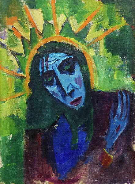 Christ head, 1913-1914. Creator: Stenner, Hermann (1891-1914)