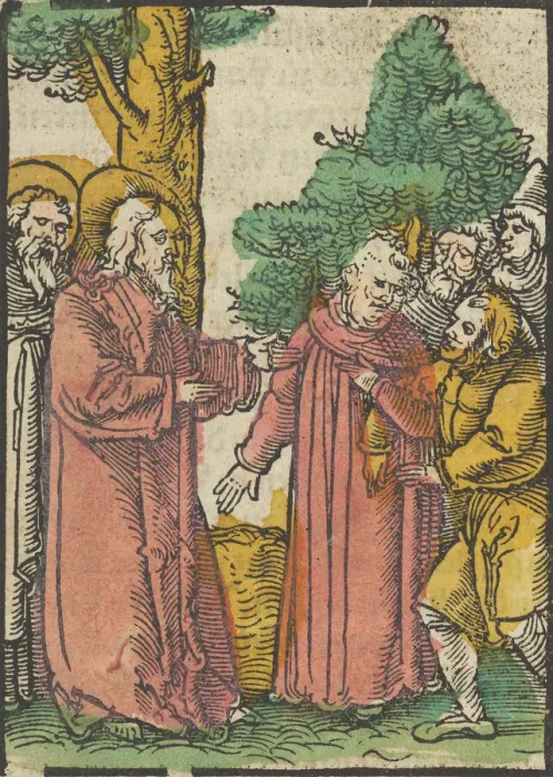 Framed Print : Christ Healing the Deaf-Mute, from Das Plenarium, 1517. Creator Framed Print : Christ Healing the Deaf-Mute, from Das Plenarium, 1517. Creator