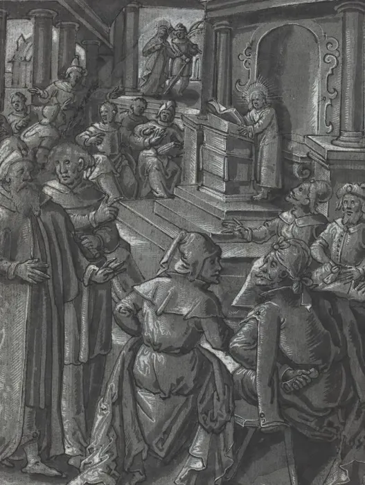 Framed Print : Christ Healing the Lame [verso], c. 1600. Creator: Unknown