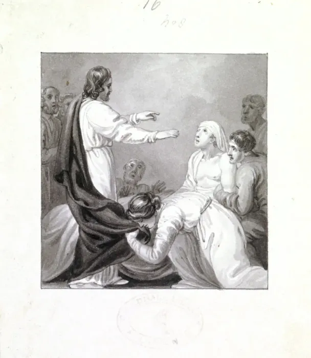 Framed Print : Christ healing a sick man, c1810-c1844. Artist: Henry Corbould Framed Print : Christ healing a sick man, c1810-c1844. Artist: Henry Corbould