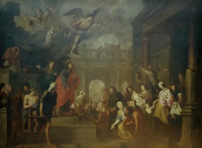 Framed Print : Christ Healing the Sick People Lying near the Pool of Bethesda, 1675. Creator: Theodor Boeyermans Framed Print : Christ Healing the Sick People Lying near the Pool of Bethesda, 1675. Creator: Theodor Boeyermans