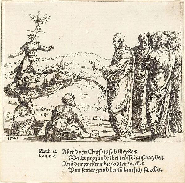 Christ Heals a Blind and Dumb Demoniac, 1548. Creator: Augustin Hirschvogel
