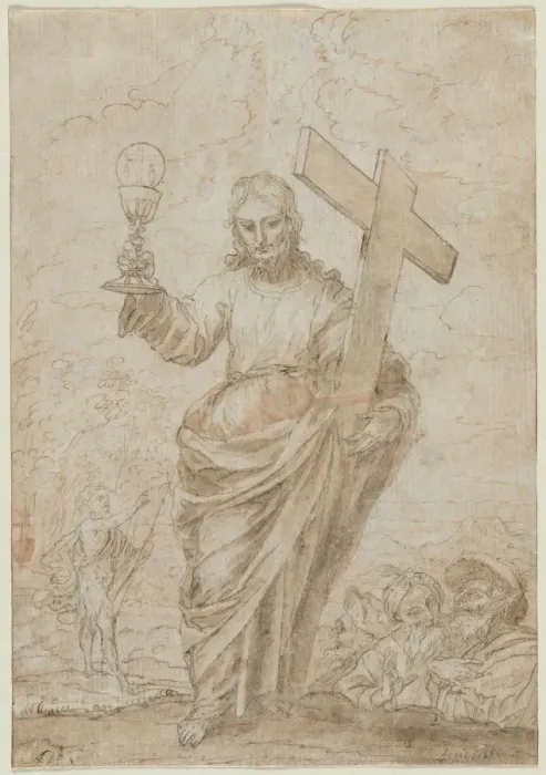 Framed Print : Christ Holding a Chalice and Cross, 1666. Creator: Alonso Cano (Spanish, 1601-1667) Framed Print : Christ Holding a Chalice and Cross, 1666. Creator: Alonso Cano (Spanish, 1601-1667)