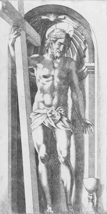 Framed Print : Christ Holding a Cross in a Niche. Creator: Attributed to ReneBoyvin Framed Print : Christ Holding a Cross in a Niche. Creator: Attributed to ReneBoyvin