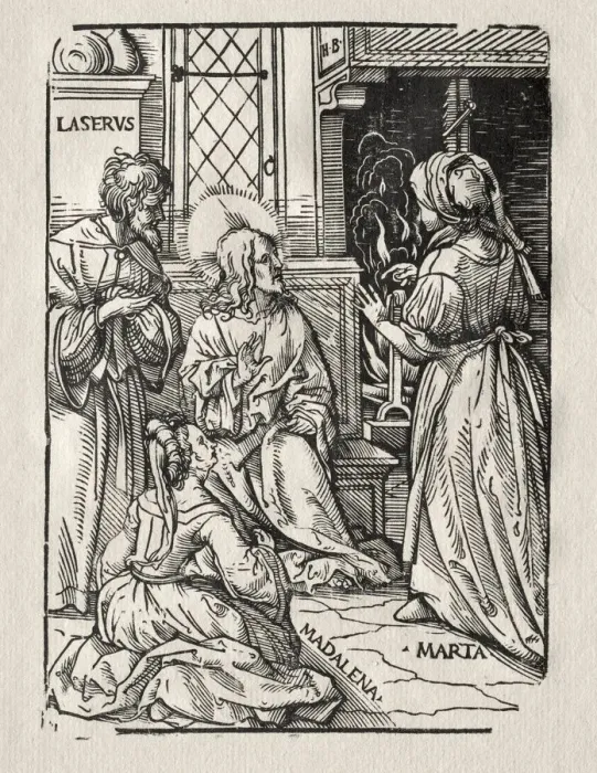 Framed Print : Christ in the House of Lazarus, 1510. Creator: Hans Burgkmair (German, 1473-1531) Framed Print : Christ in the House of Lazarus, 1510. Creator: Hans Burgkmair (German, 1473-1531)