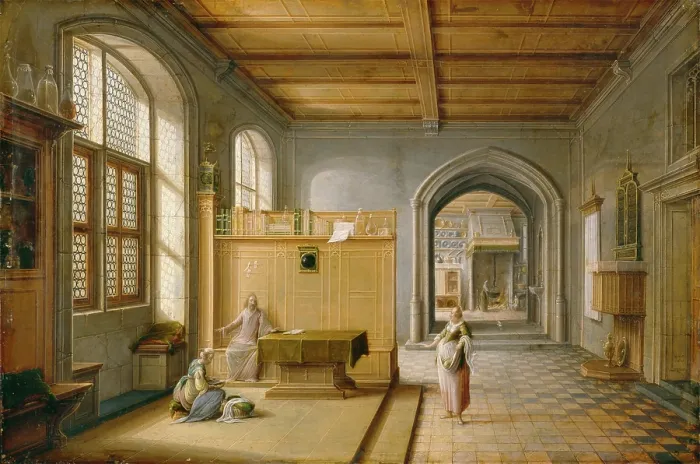 Framed Print : Christ in the House of Martha and Mary, 1620. Creator: Hendrik van Steenwyck Framed Print : Christ in the House of Martha and Mary, 1620. Creator: Hendrik van Steenwyck