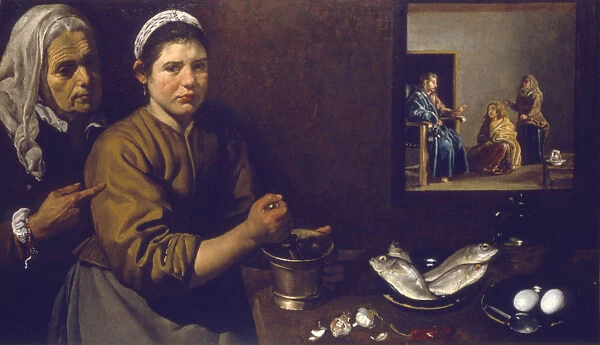 Christ in the house of Mary and Martha, c1618-1622 Artist: Diego Velasquez