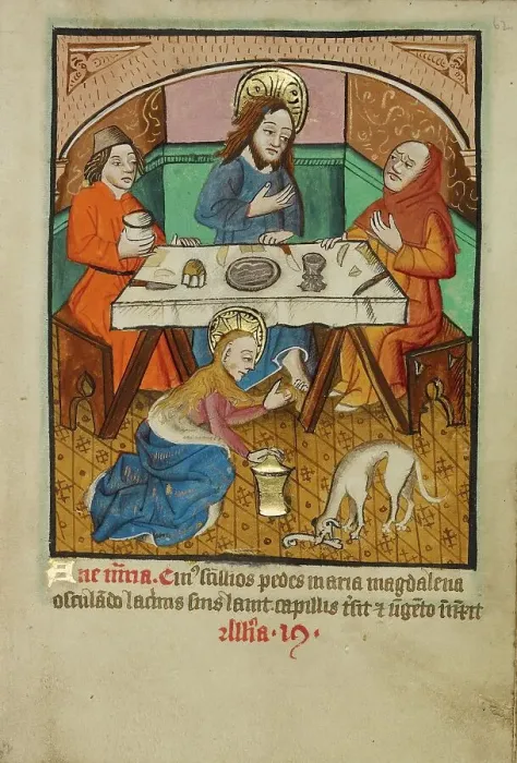 Framed Print : Christ in the House of the Pharisee; Illustrated Vita Christi... about 1480-1490. Creator: Unknown Framed Print : Christ in the House of the Pharisee; Illustrated Vita Christi... about 1480-1490. Creator: Unknown