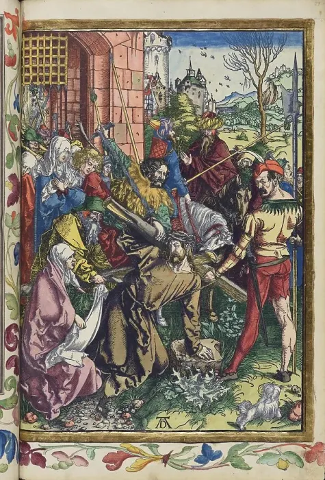 Framed Print : Christ is led to crucifixion. From the Great Passion (Passio domini nostri Jesu), 1511. Creator: Dürer, Albrecht (1471-1528) Framed Print : Christ is led to crucifixion. From the Great Passion (Passio domini nostri Jesu), 1511. Creator: Dürer, Albrecht (1471-1528)