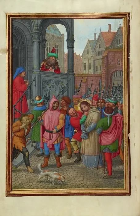 Framed Print : Christ Led from Herod to Pilate; Prayer Book of Cardinal Albrecht of Brandenburg, about 1525-1530. Creator: Simon Bening Framed Print : Christ Led from Herod to Pilate; Prayer Book of Cardinal Albrecht of Brandenburg, about 1525-1530. Creator: Simon Bening