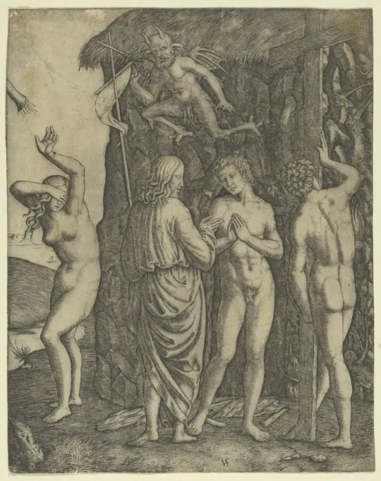 Framed Print : Christ in Limbo with Adam and Eve, ca. 1500-1534. Creator: Marcantonio Raimondi Framed Print : Christ in Limbo with Adam and Eve, ca. 1500-1534. Creator: Marcantonio Raimondi