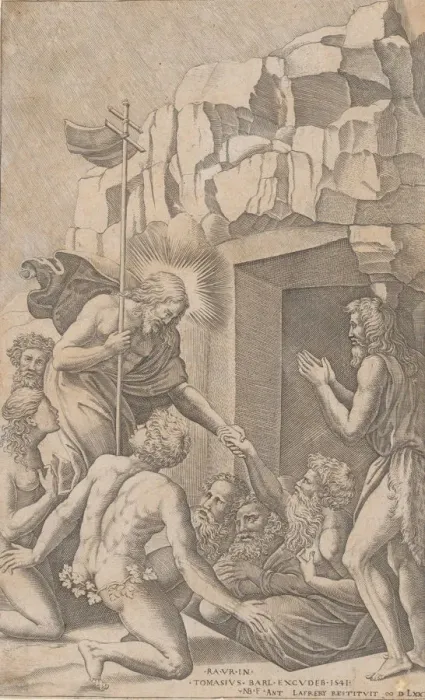 Framed Print : Christ in Limbo, after Raphael, 1541. 1541. Creator: Nicolas Beatrizet Framed Print : Christ in Limbo, after Raphael, 1541. 1541. Creator: Nicolas Beatrizet