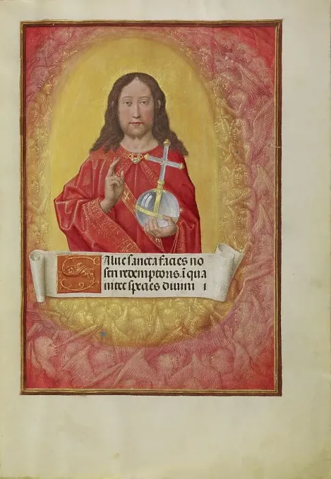 Framed Print : Christ in Majesty; Spinola Hours, about 1510-1520. Creator: Workshop of Master of the First Prayer Book of Maximilian