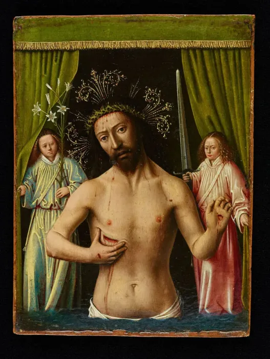 Framed Print : Christ as the Man of Sorrows, 1450. Creator: Petrus Christus Framed Print : Christ as the Man of Sorrows, 1450. Creator: Petrus Christus
