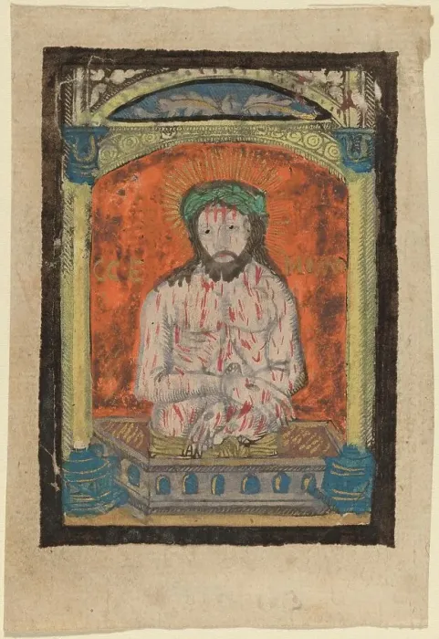Framed Print : Christ as the Man of Sorrows, 15th century. Creator: Unknown Framed Print : Christ as the Man of Sorrows, 15th century. Creator: Unknown