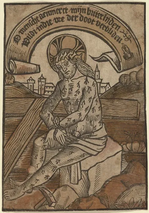Framed Print : Christ as the Man of Sorrows, c. 1500. Creator: Unknown Framed Print : Christ as the Man of Sorrows, c. 1500. Creator: Unknown