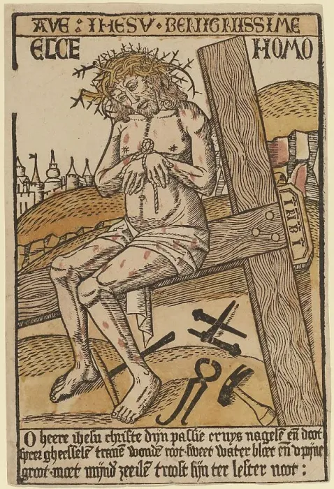 Framed Print : Christ as the Man of Sorrows, c. 1500. Creator: Unknown Framed Print : Christ as the Man of Sorrows, c. 1500. Creator: Unknown