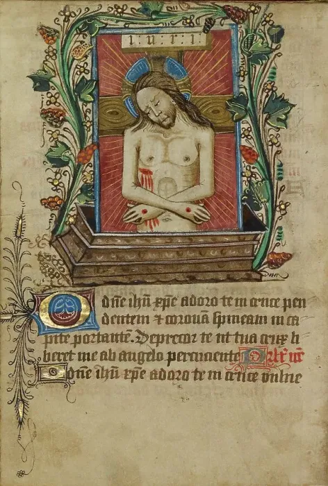 Framed Print : Christ as the Man of Sorrows; Illustrated Vita Christi... about 1480-1490. Creator: Unknown Framed Print : Christ as the Man of Sorrows; Illustrated Vita Christi... about 1480-1490. Creator: Unknown