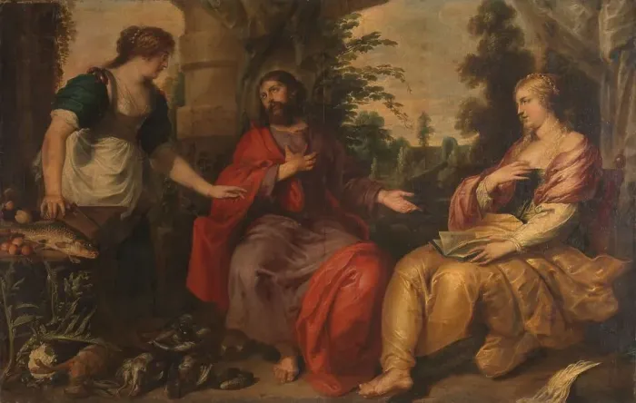 Framed Print : Christ with Martha and Mary, c.1630-c.1634. Creator: Vincent Malo Framed Print : Christ with Martha and Mary, c.1630-c.1634. Creator: Vincent Malo