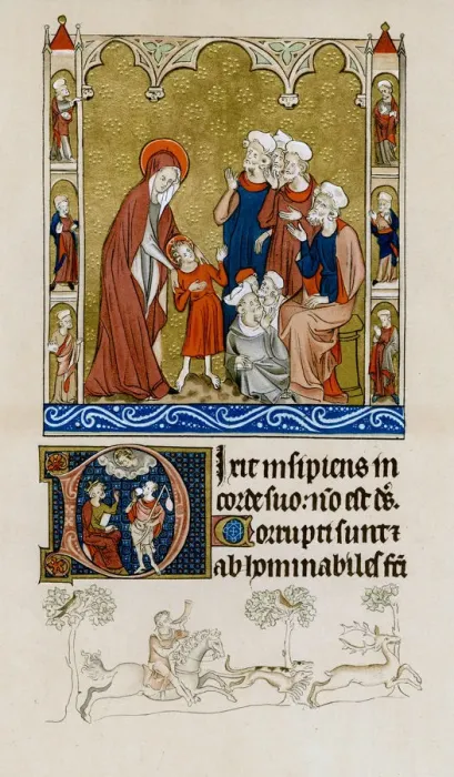 Framed Print : Christ being found by his mother in the temple disputing with doctors, c1310-1320 Framed Print : Christ being found by his mother in the temple disputing with doctors, c1310-1320