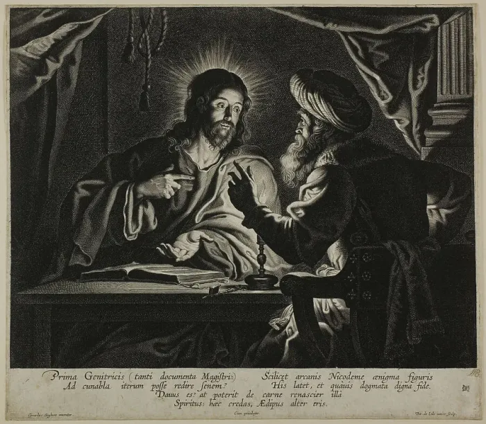 Framed Print : Christ and Nicodemus: A Night Piece, 1626 / 74. Creator: Pieter de Jode II Framed Print : Christ and Nicodemus: A Night Piece, 1626 / 74. Creator: Pieter de Jode II