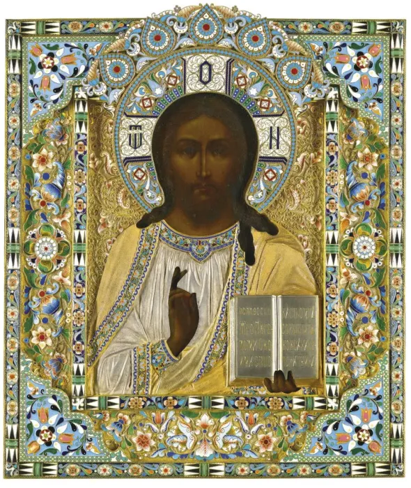 Framed Print : Christ Pantocrator. (On the Occasion of the Miraculous Rescue during the Imperial Trains Accident, Artist: Ovchinnikov, Pavel Akimovich (1830-1888) Framed Print : Christ Pantocrator. (On the Occasion of the Miraculous Rescue during the Imperial Trains Accident, Artist: Ovchinnikov, Pavel Akimovich (1830-1888)