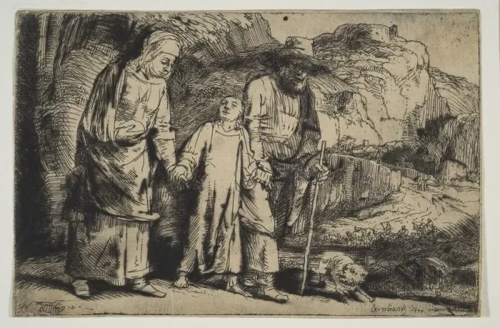 Framed Print : Christ between his Parents, Returning from the Temple, 1654 Framed Print : Christ between his Parents, Returning from the Temple, 1654