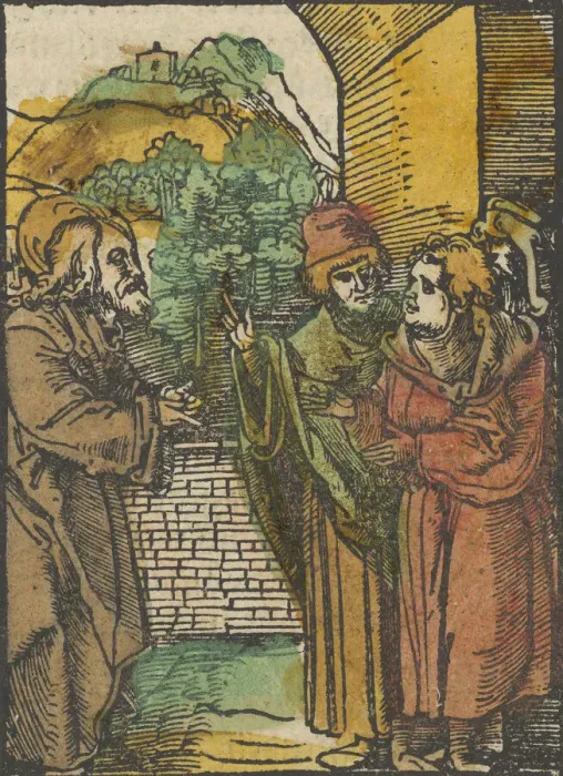Framed Print : Christ and the Pharisees, from Das Plenarium, 1517. Creator Framed Print : Christ and the Pharisees, from Das Plenarium, 1517. Creator
