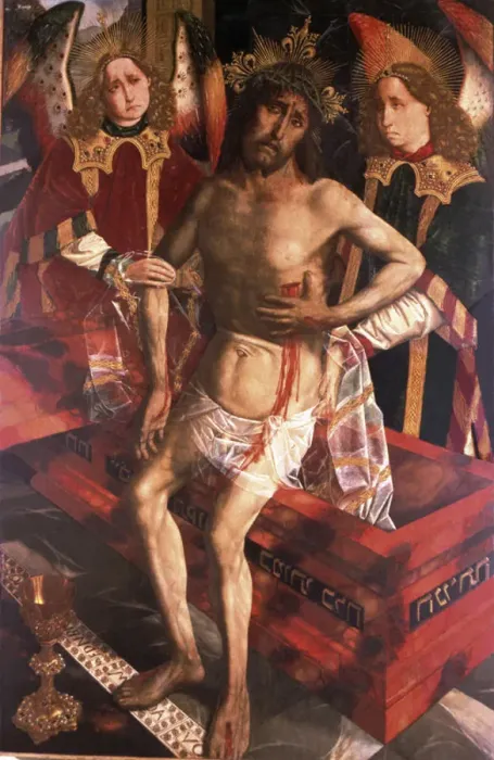 : Christ of Piety, oil Painting by Bartolome Bermejo : Christ of Piety, oil Painting by Bartolome Bermejo