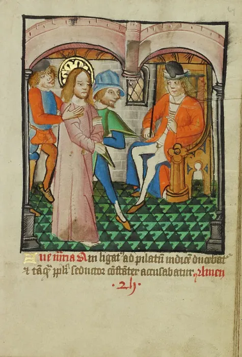 Framed Print : Christ Before Pilate, about 1480-1490. Creator: Unknown Framed Print : Christ Before Pilate, about 1480-1490. Creator: Unknown
