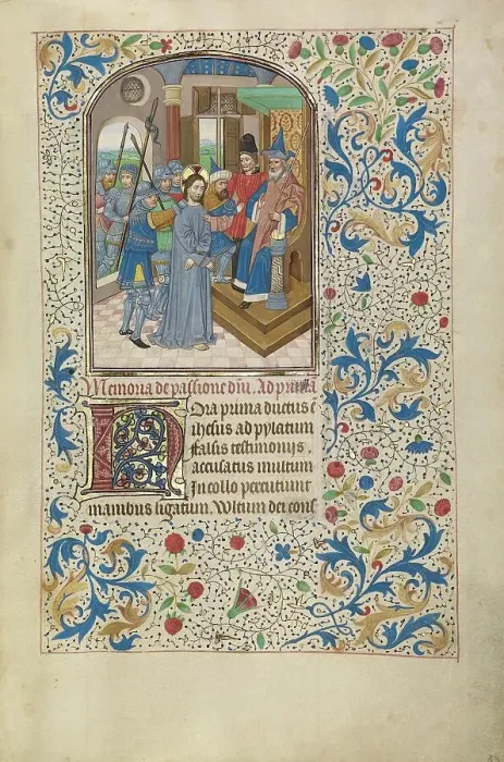 Framed Print : Christ before Pilate; Arenberg Hours, early 1460s. Creator: Willem Vrelant Framed Print : Christ before Pilate; Arenberg Hours, early 1460s. Creator: Willem Vrelant