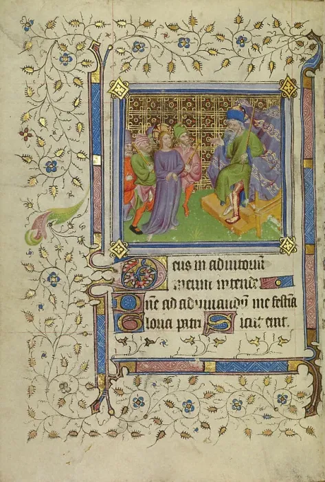 Framed Print : Christ before Pilate; Book of Hours, about 1400-1410. Creator: Unknown Framed Print : Christ before Pilate; Book of Hours, about 1400-1410. Creator: Unknown