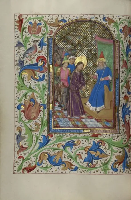 Framed Print : Christ before Pilate; Book of Hours, about 1450-1455. Creator: Master of the Lee Hours Framed Print : Christ before Pilate; Book of Hours, about 1450-1455. Creator: Master of the Lee Hours