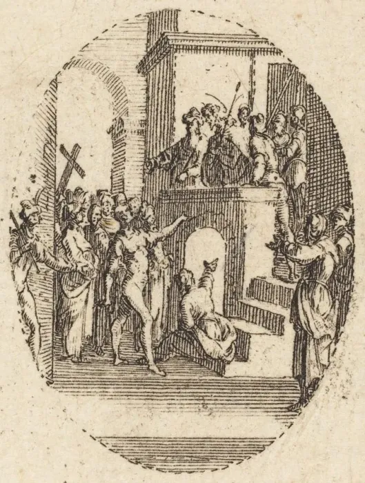 Framed Print : Christ before Pilate, c. 1631. Creator: Jacques Callot Framed Print : Christ before Pilate, c. 1631. Creator: Jacques Callot