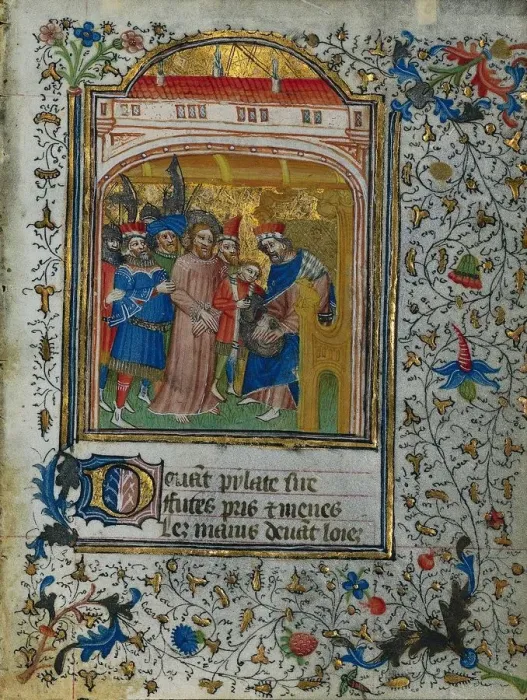 Framed Print : Christ before Pilate: Leaf from a Book of Hours (2 of 6 Excised Leaves), c. 1420-1430 Framed Print : Christ before Pilate: Leaf from a Book of Hours (2 of 6 Excised Leaves), c. 1420-1430