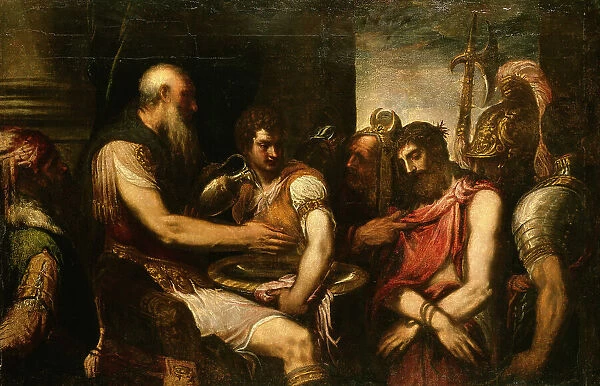 Christ before Pilate, mid-16th century. Creator: Andrea Schiavone