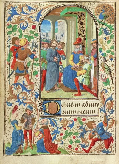 Framed Print : Christ before Pilate; Prayer Book of Charles the Bold, about 1471. Creator: Lieven van Lathem Framed Print : Christ before Pilate; Prayer Book of Charles the Bold, about 1471. Creator: Lieven van Lathem