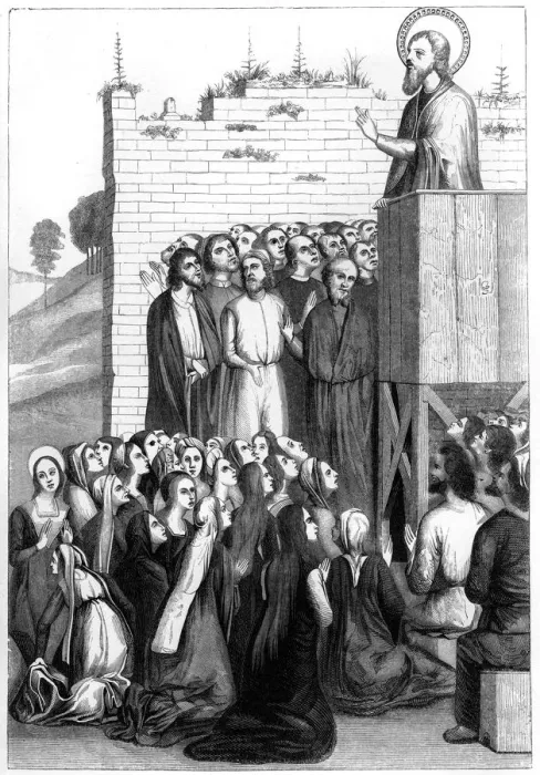 Framed Print : Christ preaching, 15th century (1849). Artist: A Bisson Framed Print : Christ preaching, 15th century (1849). Artist: A Bisson